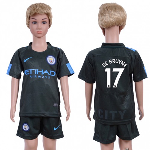 Manchester City #17 De Bruyne Sec Away Kid Soccer Club Jersey - Click Image to Close